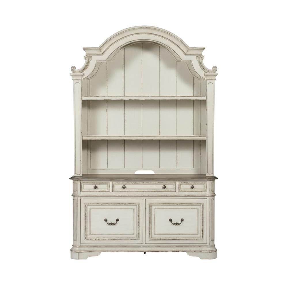 Antique White 3 Piece Desk and Hutch Set O734