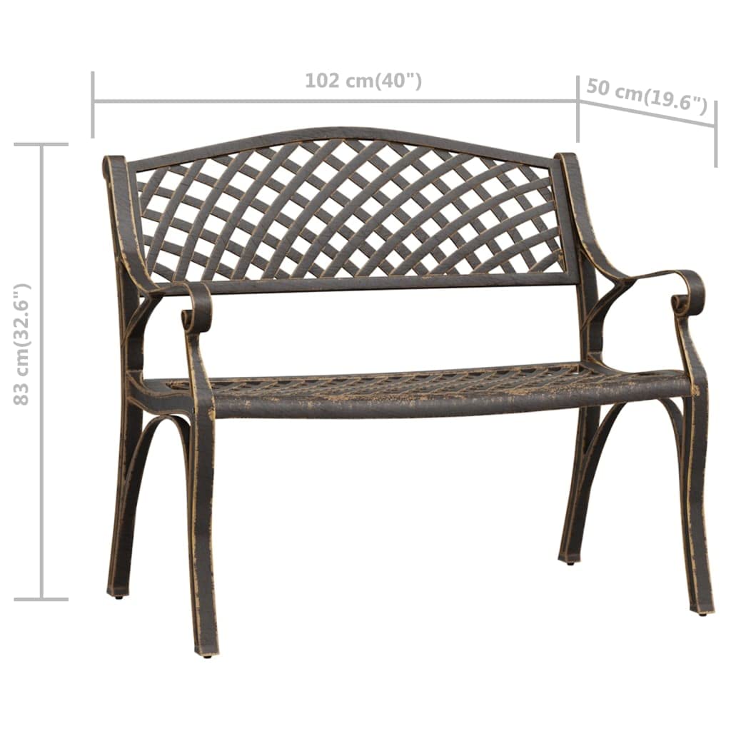 Bronze Floral Cast Iron 40.2 Inch Garden Bench U625119