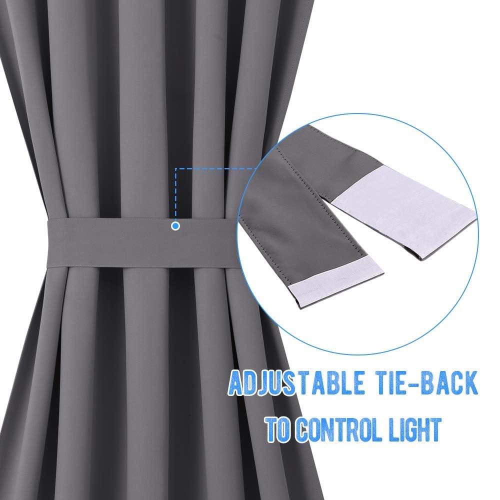Grey Blackout Thermal Insulated Curtains P5071