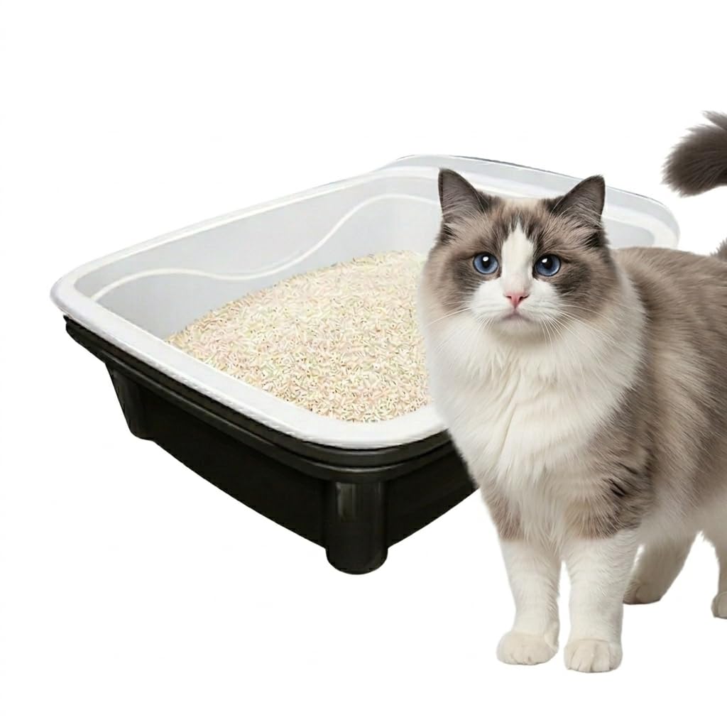 Large Black Cat Litter Box with Sifting System Z7691