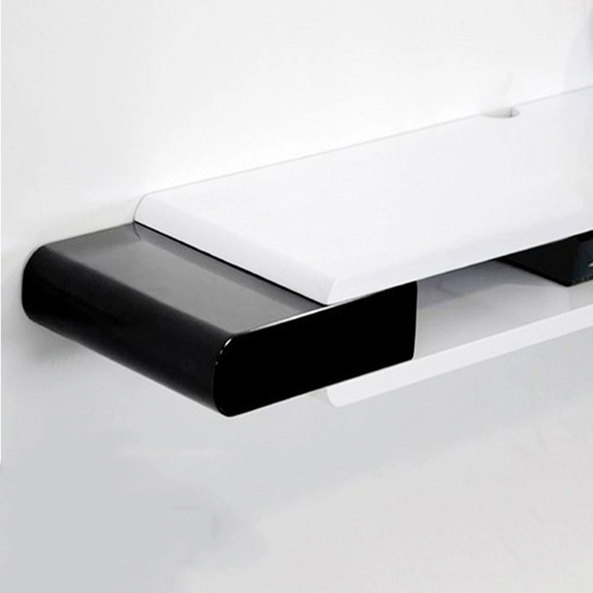 White Black Wall Mounted TV Stand with Storage Shelf I66606