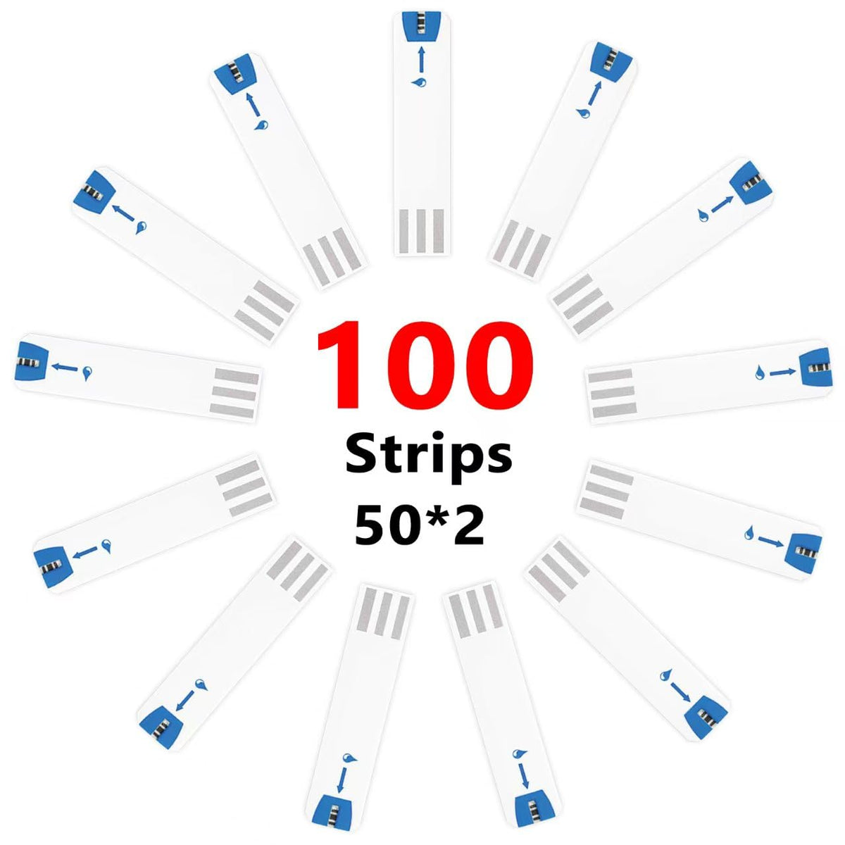 Blood Glucose Test Strips 2 Bottles of 50 Pcs Y8088