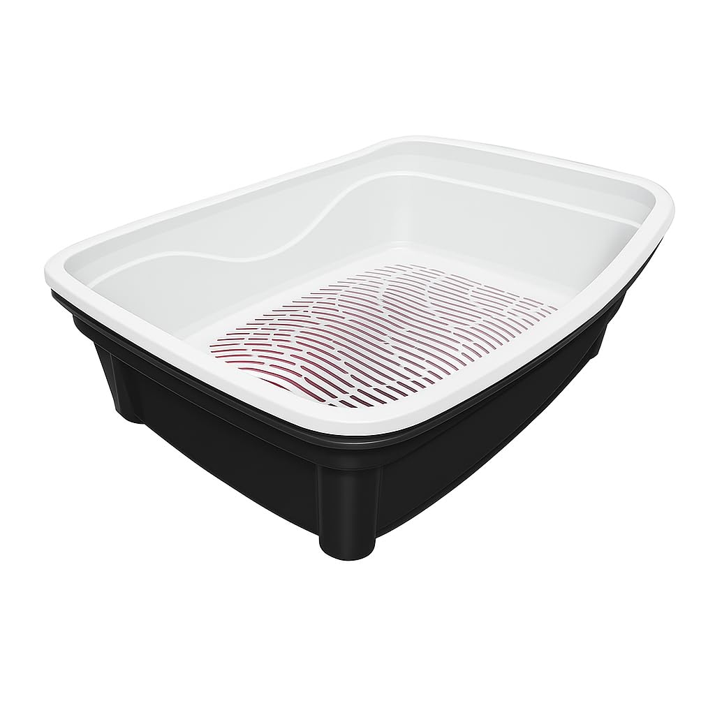 Large Black Cat Litter Box with Sifting System Z7691
