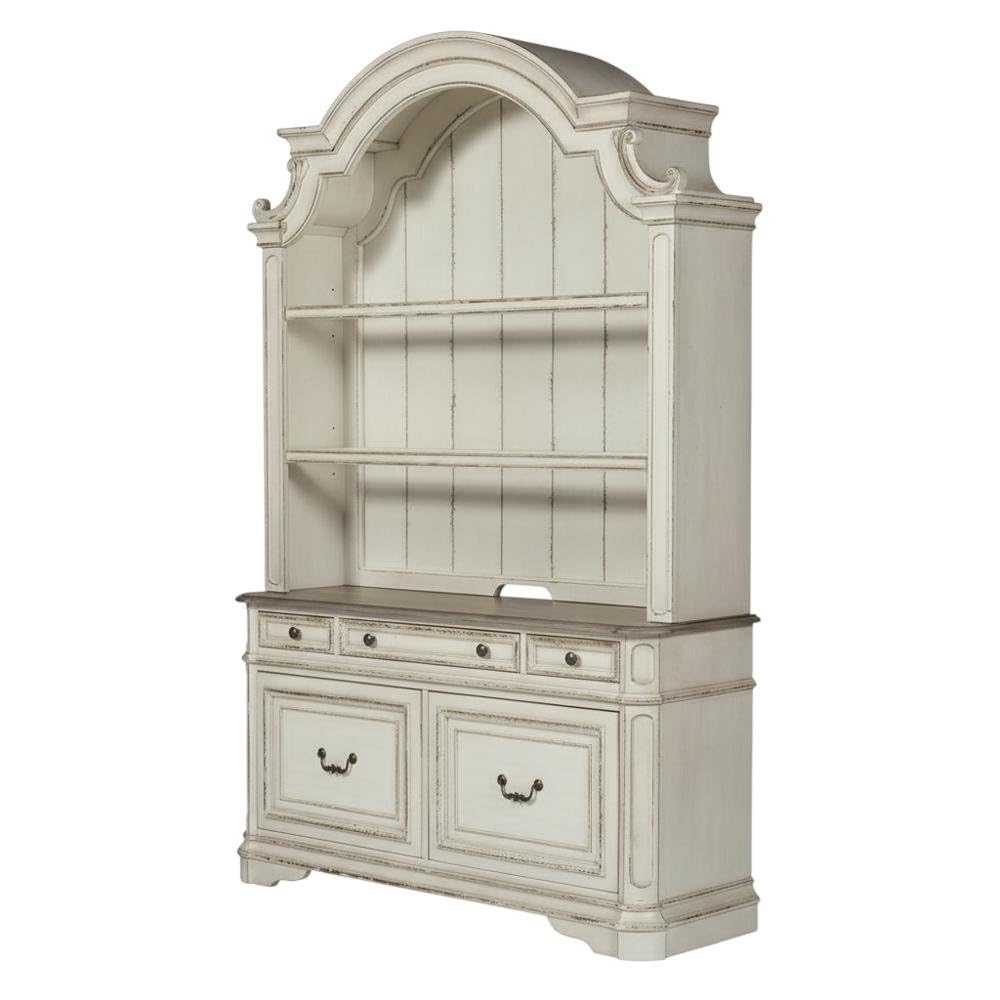 Antique White 3 Piece Desk and Hutch Set O734