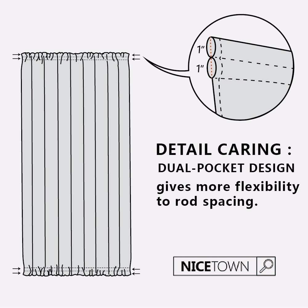 Grey Blackout Thermal Insulated Curtains P5071