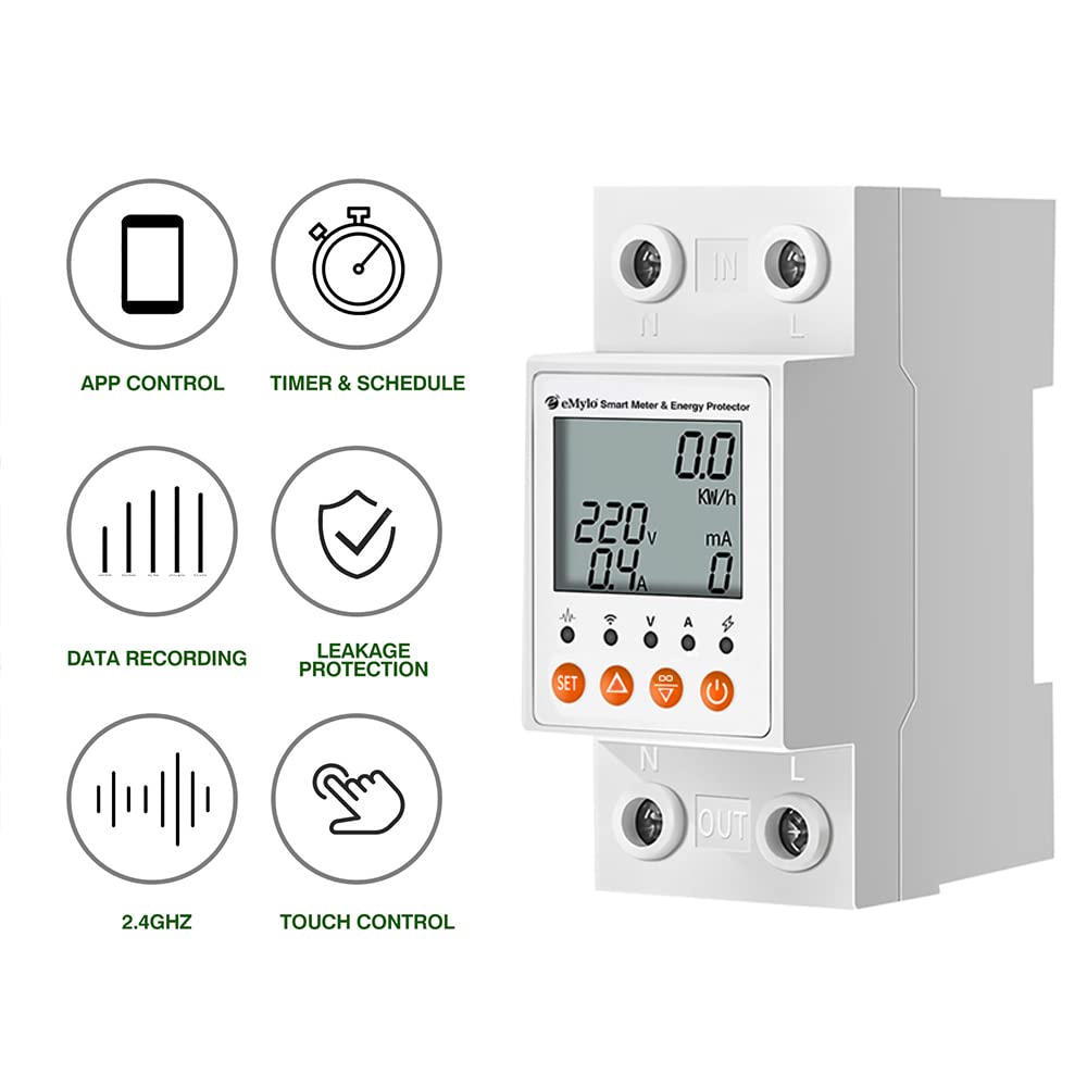 63A Single-Phase WiFi Energy Meter with LCD Y31284