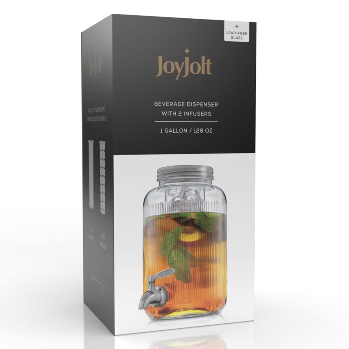 1 Gallon Glass Beverage Dispenser with Stainless Steel Spigot Z606057