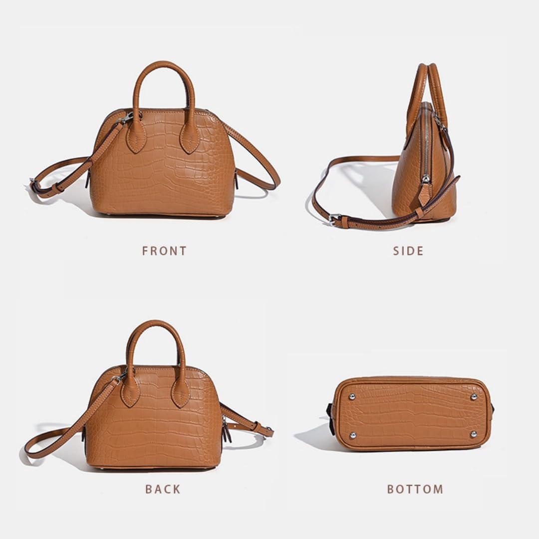 Genuine Leather Croc-Embossed Mini Dome Satchel Y337997