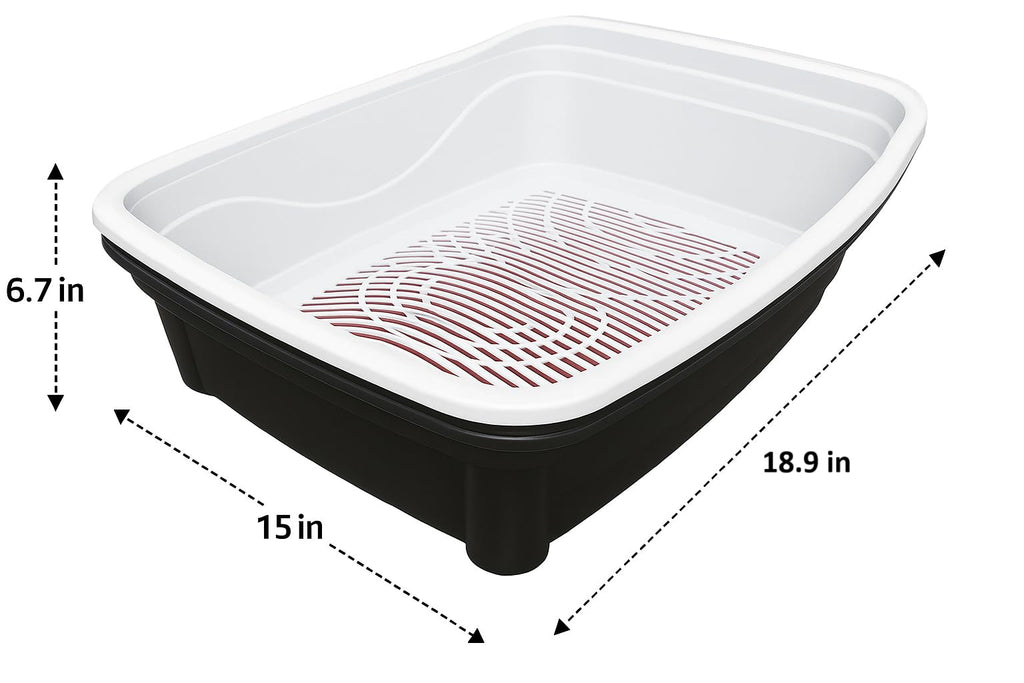 Large Black Cat Litter Box with Sifting System Z7691
