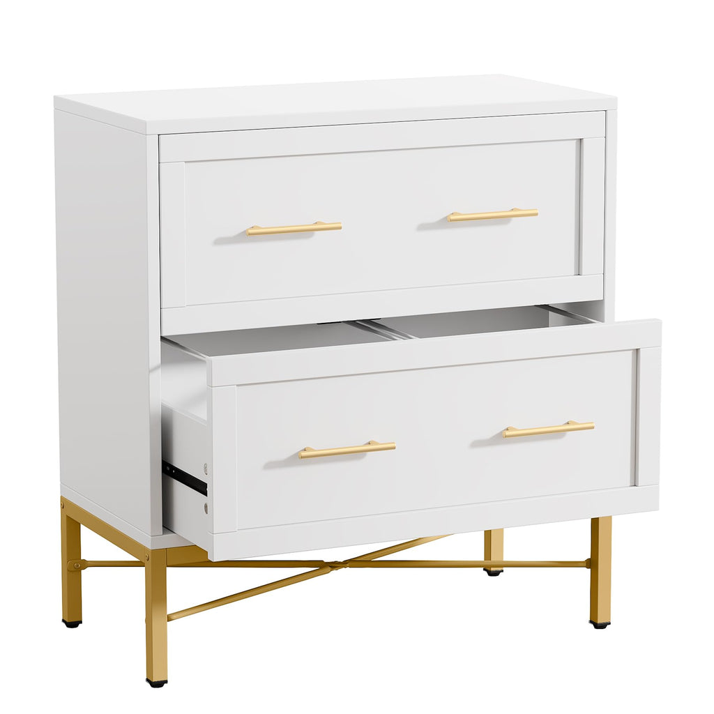 White 2 Drawer Wood File Cabinet D500703