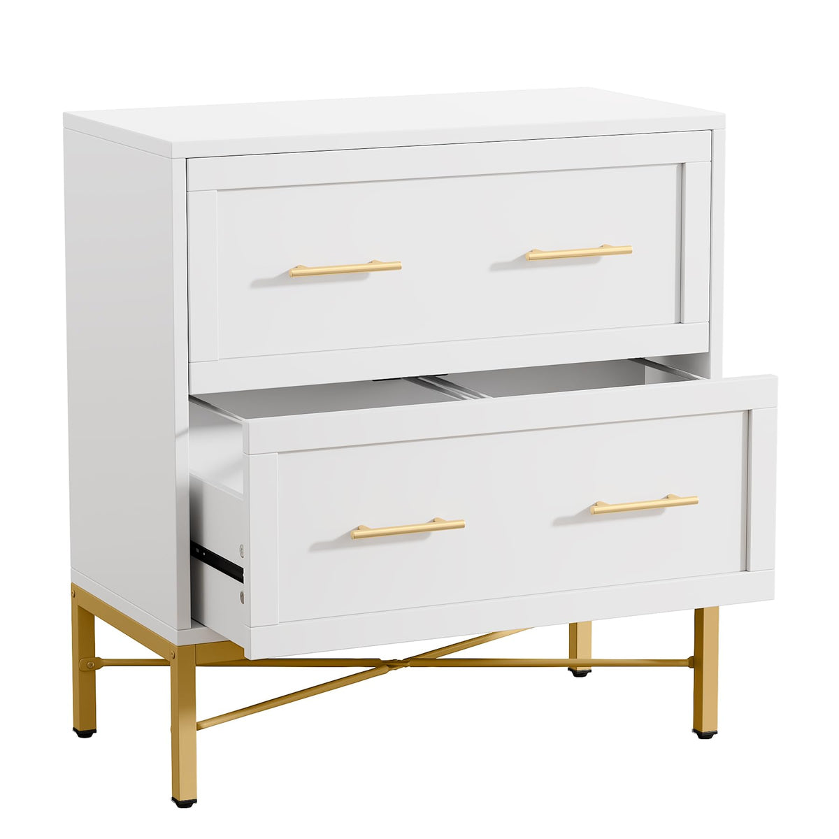 White 2 Drawer Wood File Cabinet D500703