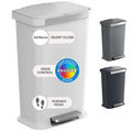 13.2 Gal Step Pedal Kitchen Trash Can with Odor Filter, White Plastic L1268