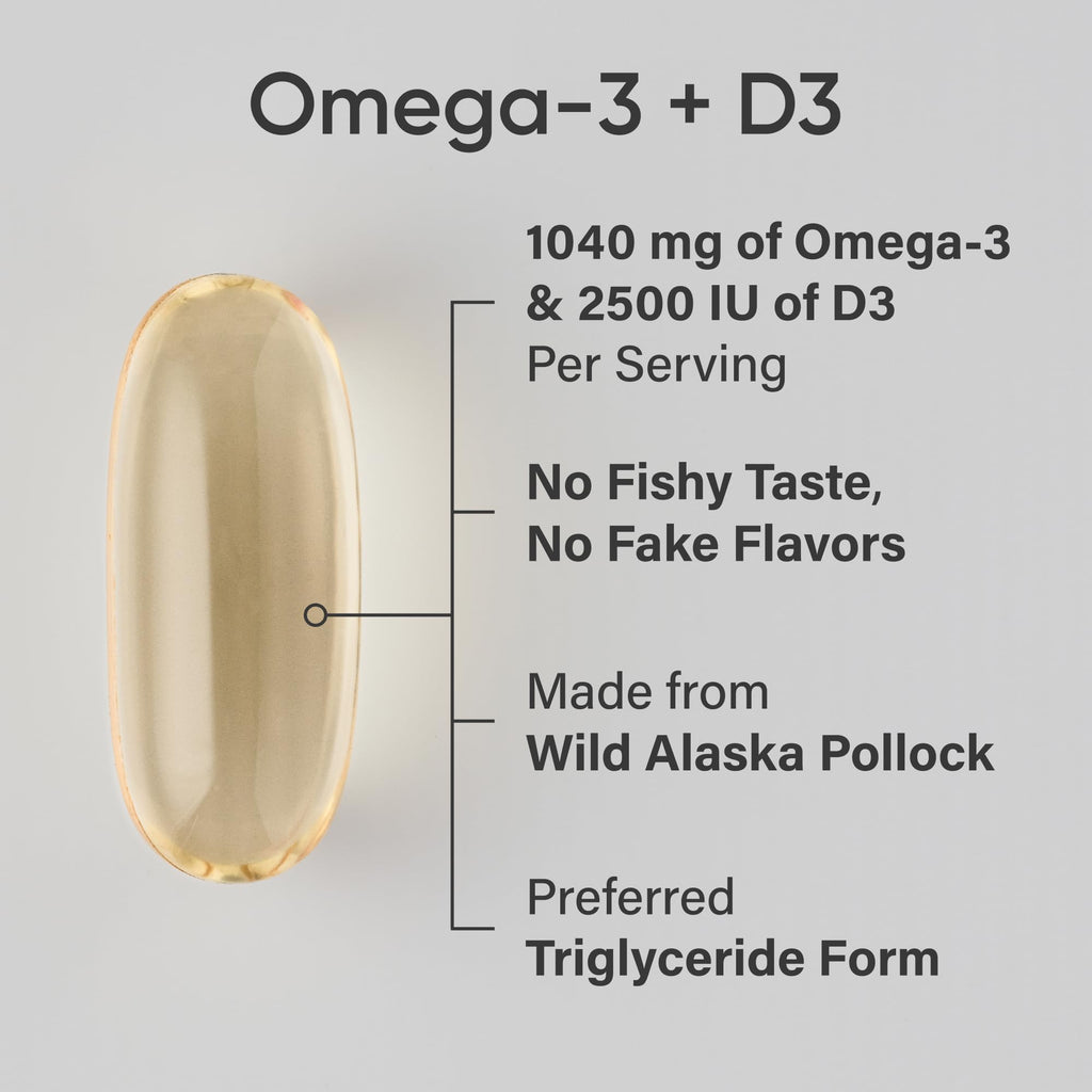 Omega-3 Fish Oil 1250mg + D3 2500iu, 120 Count J142