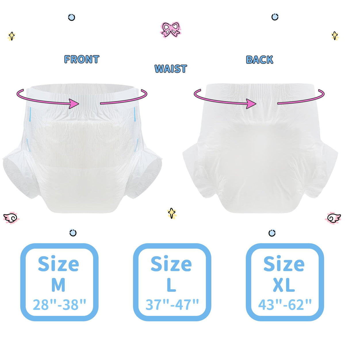 White Medium Diaper 2 Pieces N13792