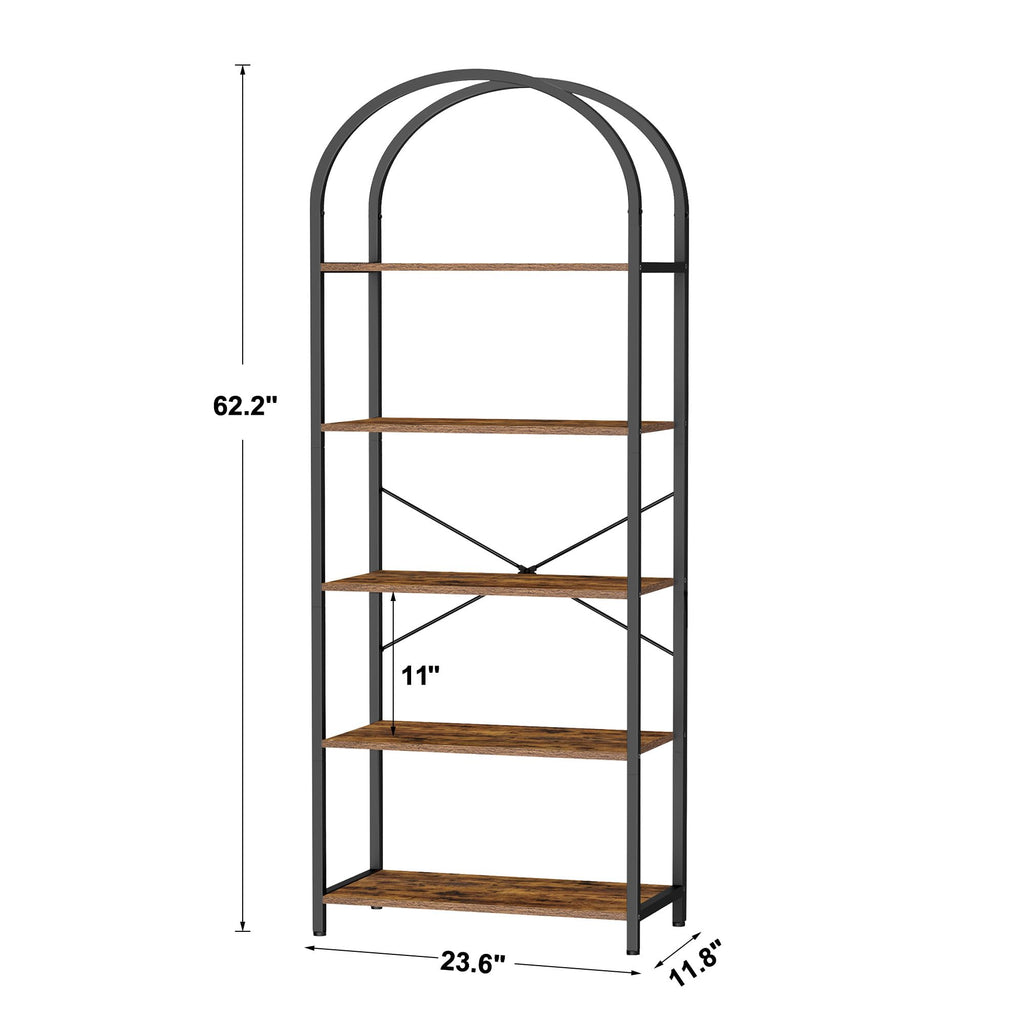 5-Tier Arched Bookshelf T1462