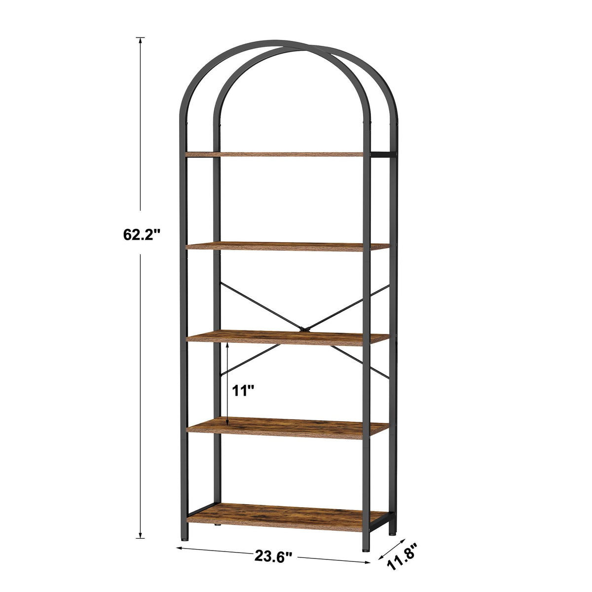 5-Tier Arched Bookshelf T1462