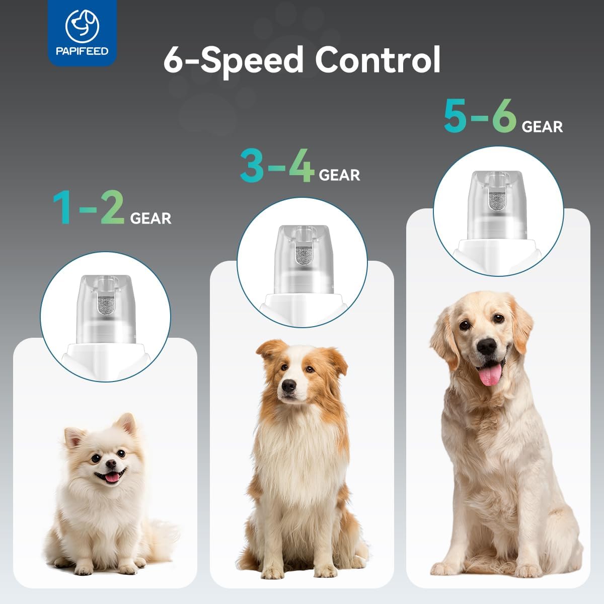 Dog Nail Grinder with 6 Speeds Quiet Motor Y86152