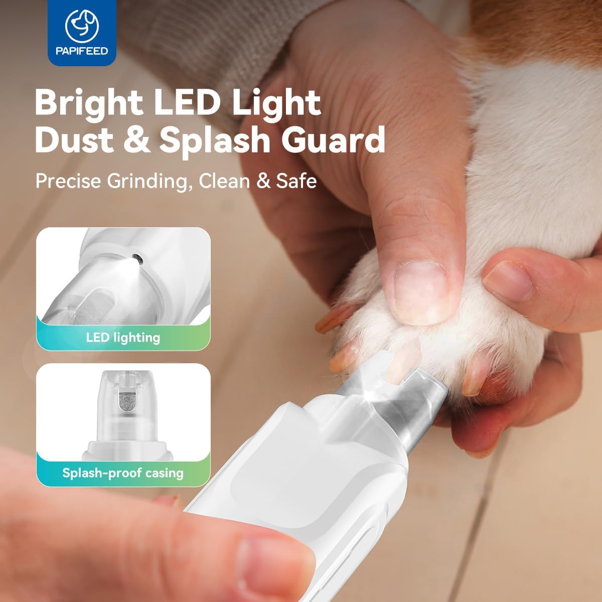 Dog Nail Grinder with 6 Speeds Quiet Motor Y86152
