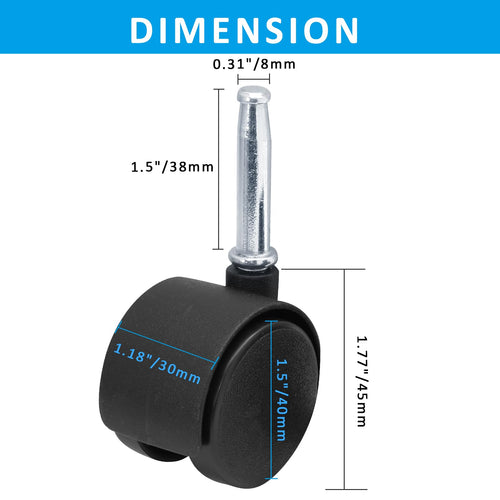 1.5 Inch Swivel Caster Wheels, 4pcs X878