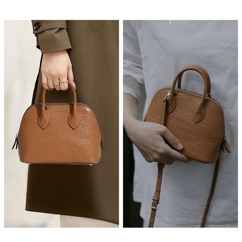 Genuine Leather Croc-Embossed Mini Dome Satchel Y337997