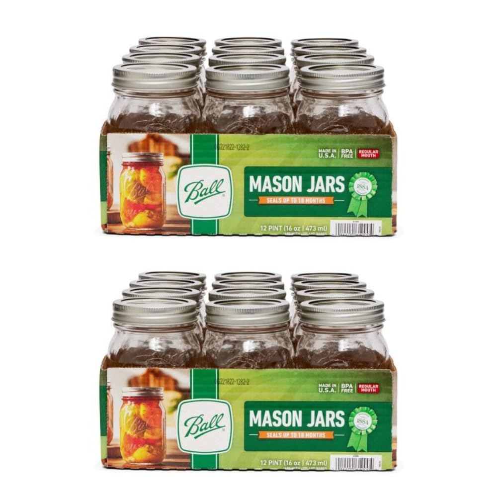 24 Jars with Lid 16 oz H4416