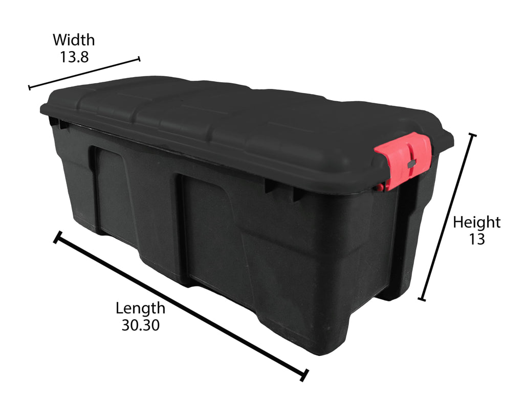 Black 17 Gallon Plastic Storage Footlocker Y5131
