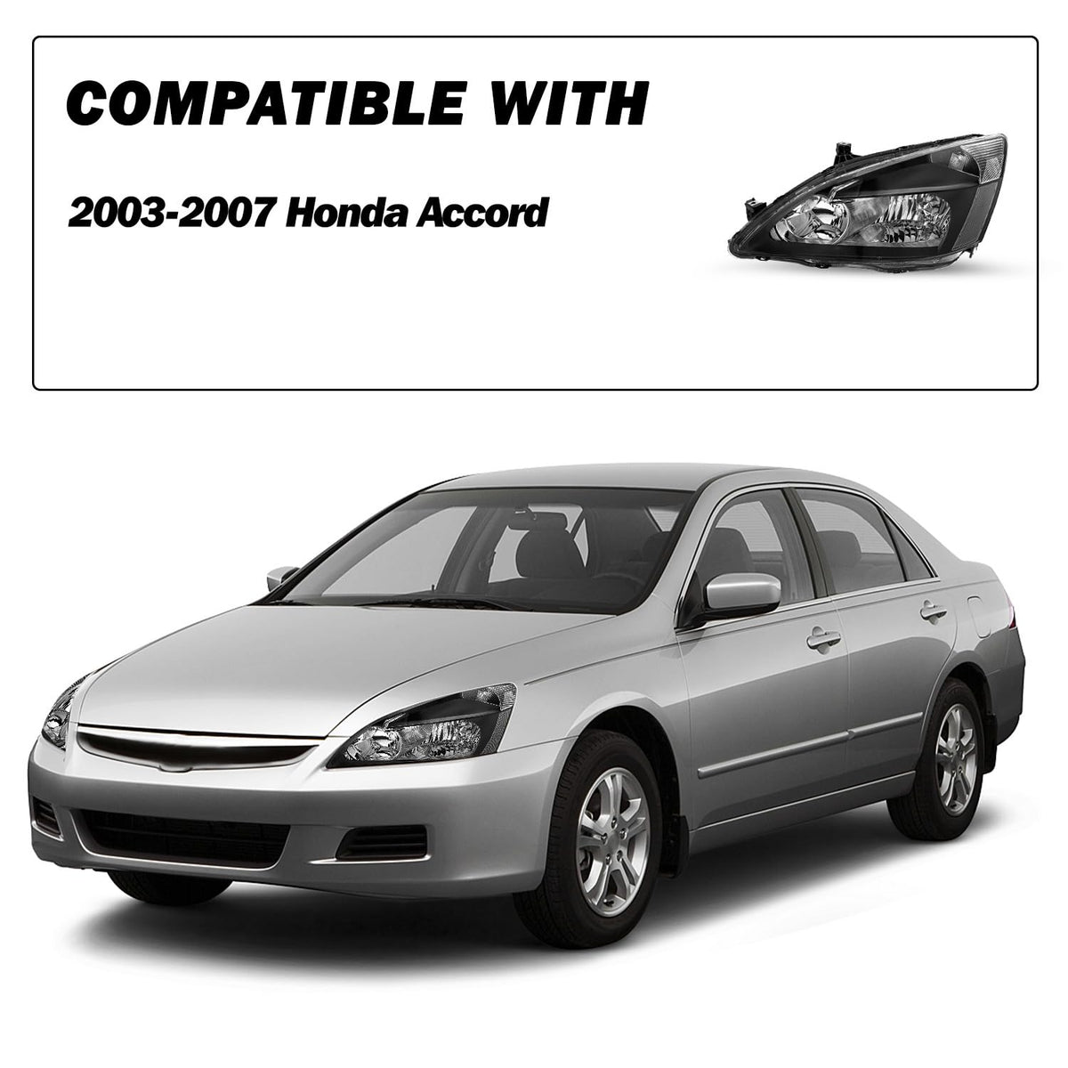 2003-2007 Honda Accord Halogen Headlight Assembly A7014