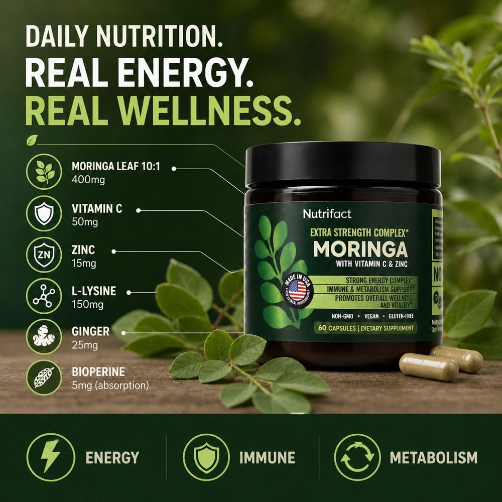 Moringa Capsules with Vitamin C, Zinc & L-Lysine X3372