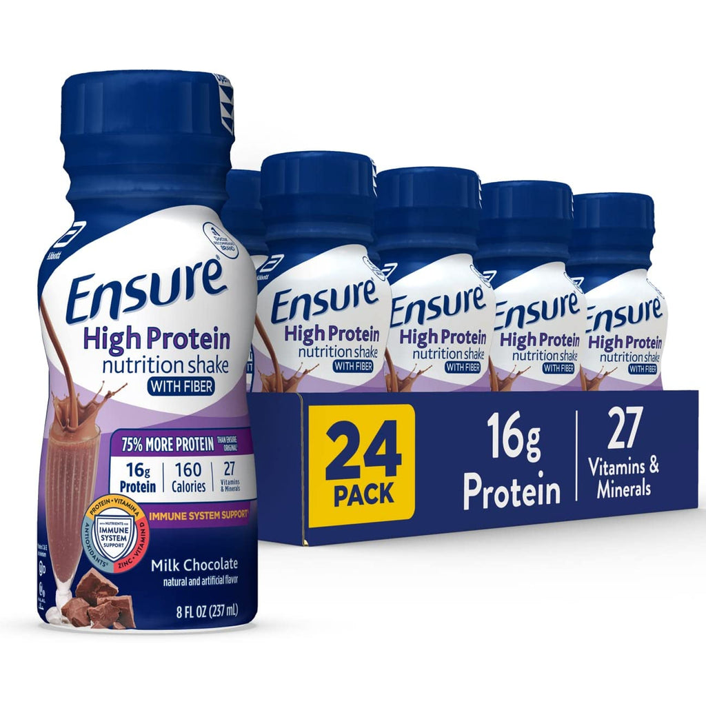 High Protein Nutritional Shake With Fiber, Meal Replacement, Milk Chocolate, 8 Fl Oz (Pack of 24) F16870