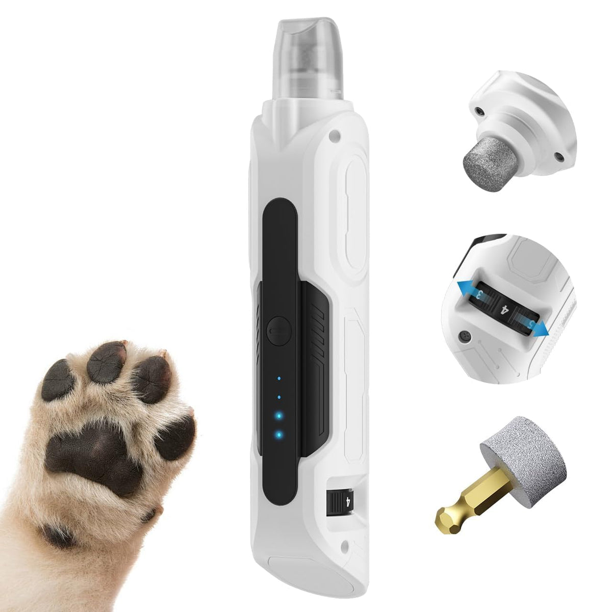 Dog Nail Grinder with 6 Speeds Quiet Motor Y86152