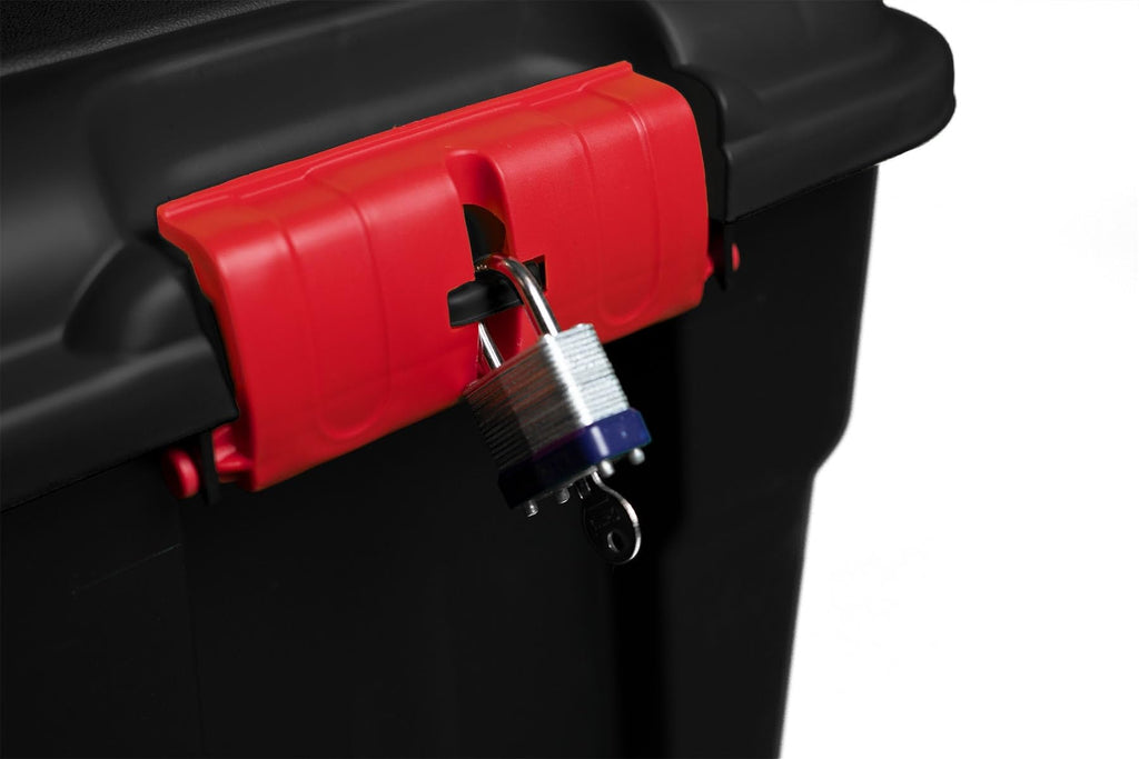 Black 17 Gallon Plastic Storage Footlocker Y5131