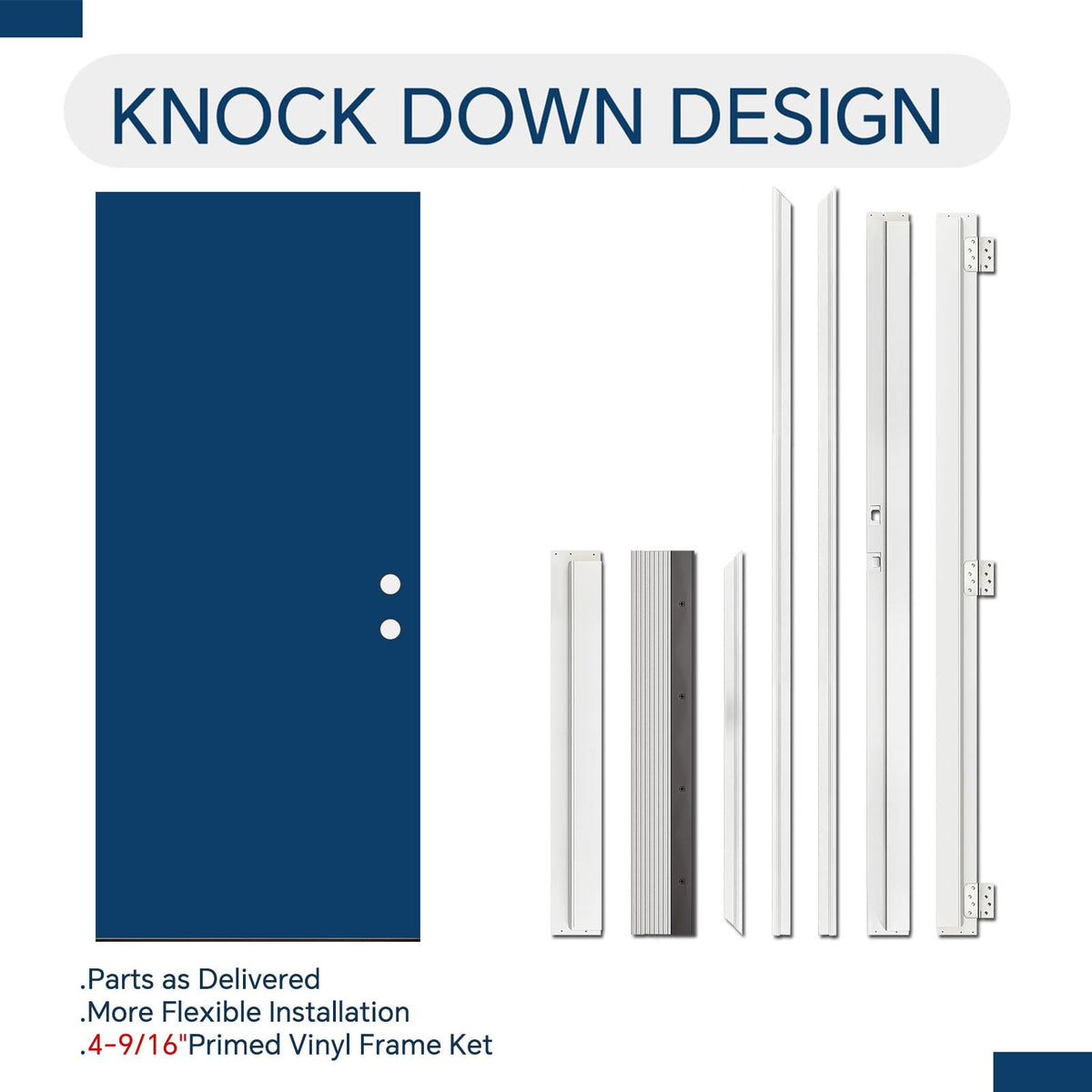 Fiberglass Exterior Door with Brickmould, 36 x 80 Left Hand Inswing 9 Lite Glass Q279683