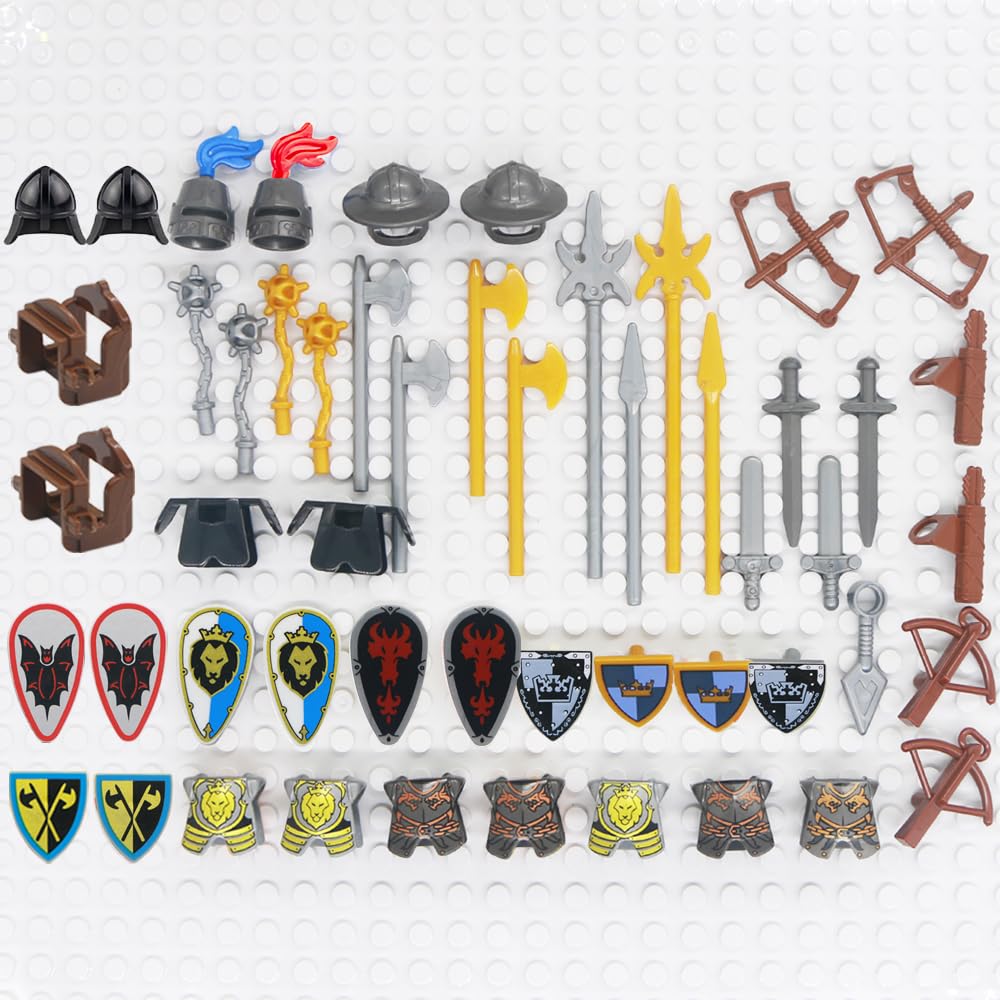 Building Block Medieval Weapon Armor Swords Helmet Horse G1019
