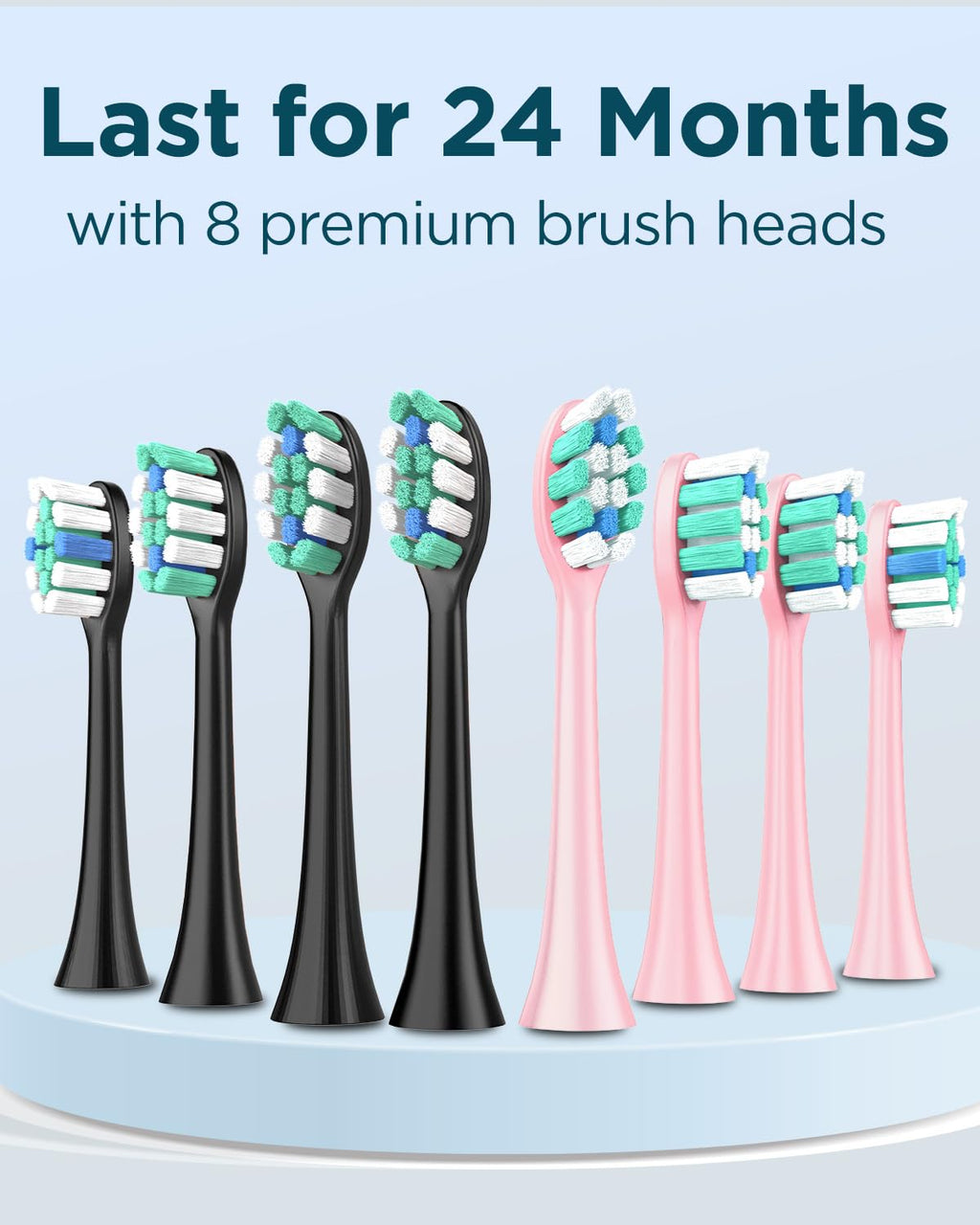 2 Pack Rechargeable Electric Toothbrush with 12 Brush Heads & 2 Travel Case A5125