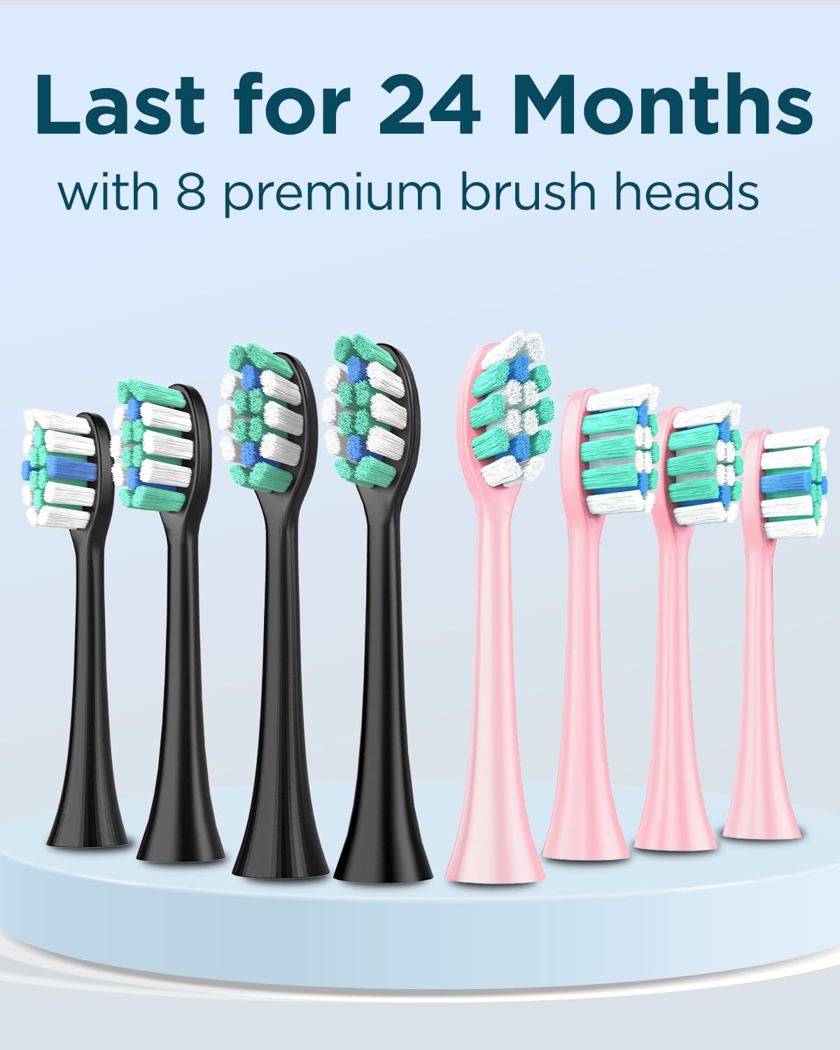 2 Pack Rechargeable Electric Toothbrush with 12 Brush Heads & 2 Travel Case A5125
