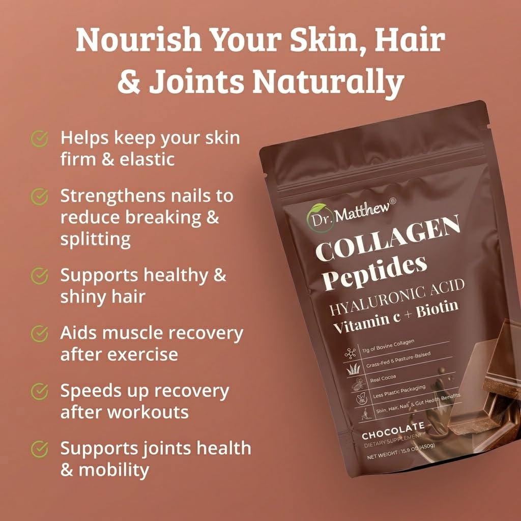 Chocolate Collagen Peptides Powder with Hyaluronic Acid and Vitamin C A56924