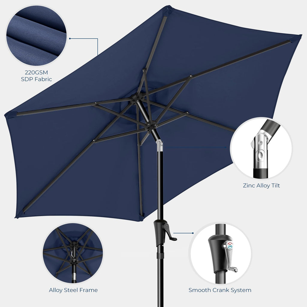 9FT Outdoor Patio Umbrella Navy Blue H523