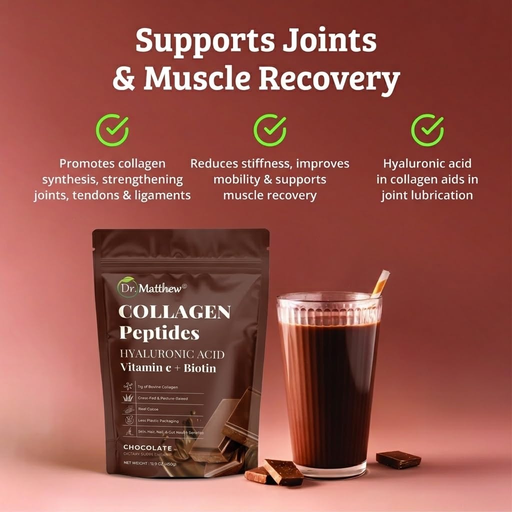 Chocolate Collagen Peptides Powder with Hyaluronic Acid and Vitamin C A56924