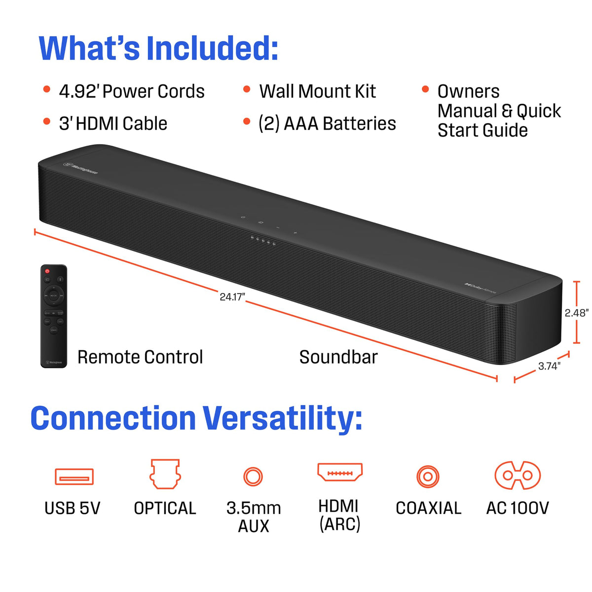 55 Inch 4K TV and 2.0 Channel Soundbar B208689