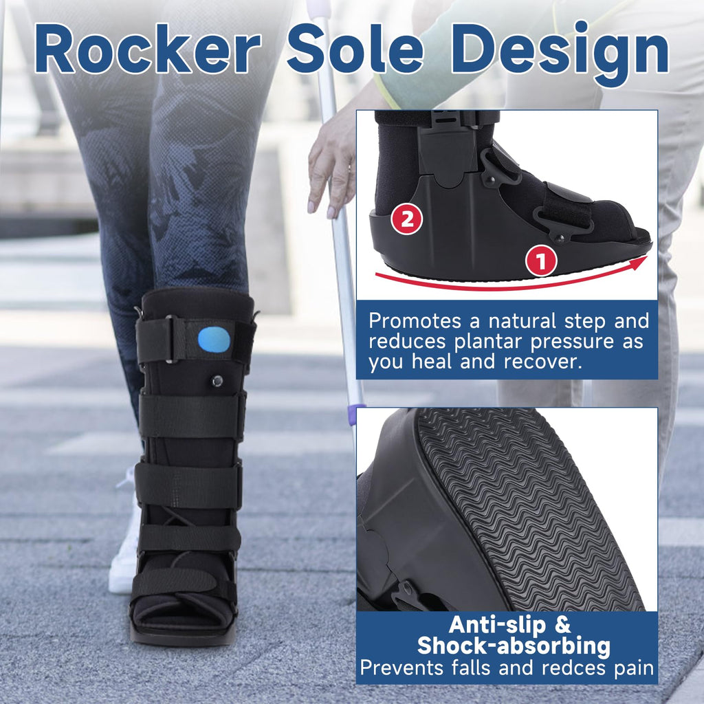 Black Small Tall Inflatable Walking Boot X84312