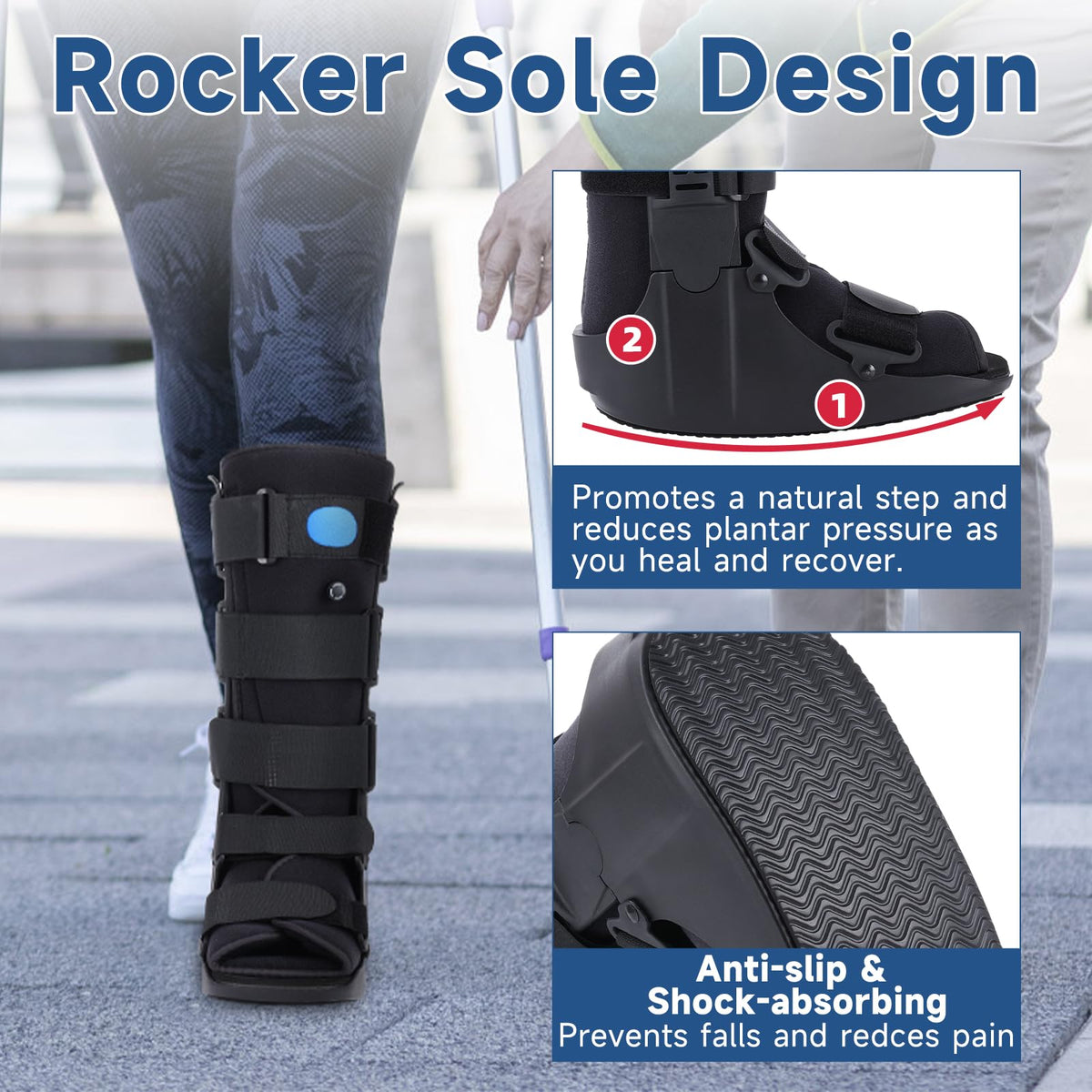 Black Small Tall Inflatable Walking Boot X84312