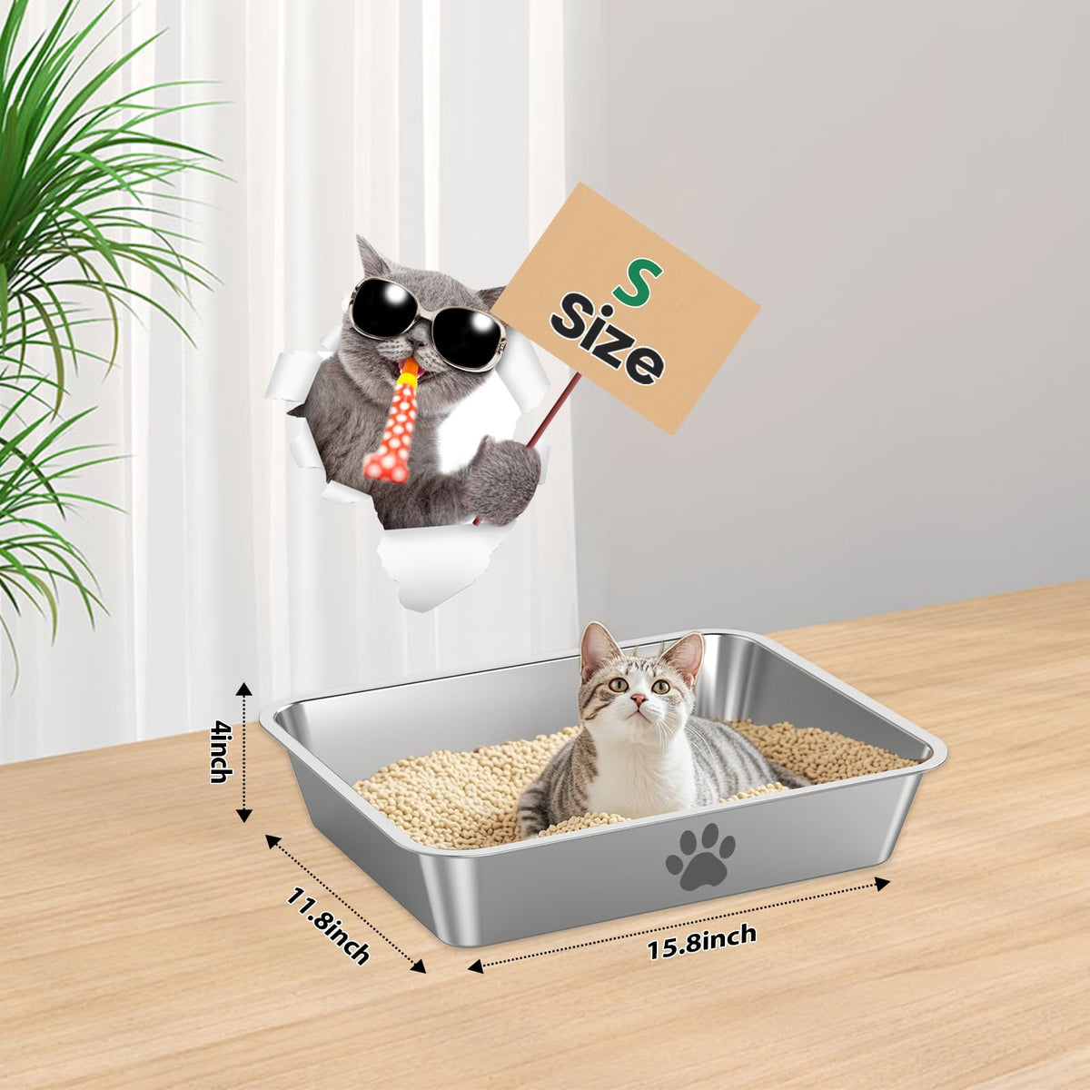 Stainless Steel Cat Litter Box R5343