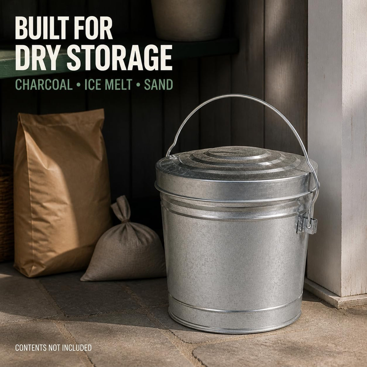 6 Gallon Galvanized Steel Can with Locking Lid P538058