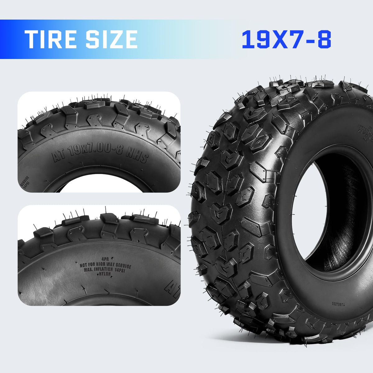 Set of 2 19x7-8 ATV/UTV Tires B935