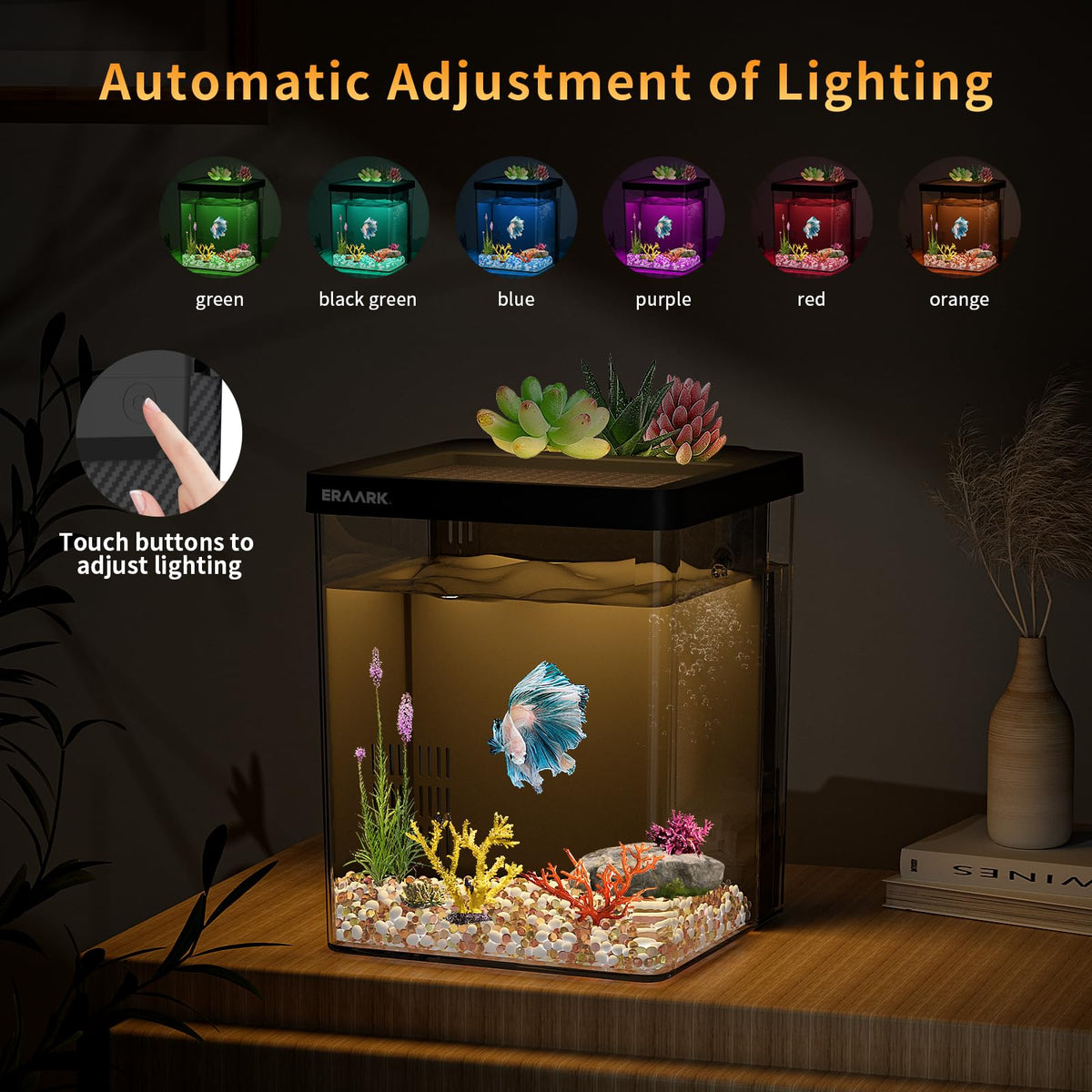 1.5 Gallon Betta Fish Tank Aquarium Kit with Filter LED Light S97696