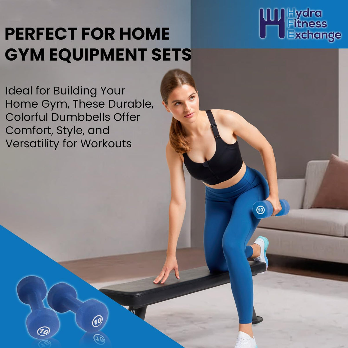Neoprene Coated Dumbbell Set Blue F837657