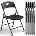 Black 6 Pack Plastic Metal Folding Chairs Q920