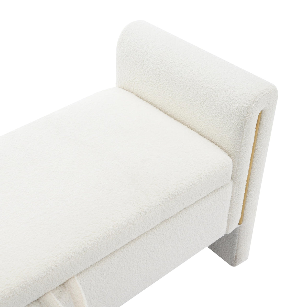White Upholstered Storage Ottoman K631678