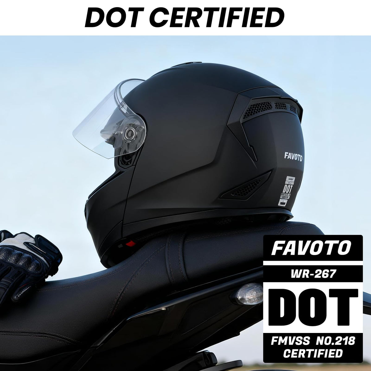 Modular Flip Up Motorcycle Helmet with Dual Visor B6627