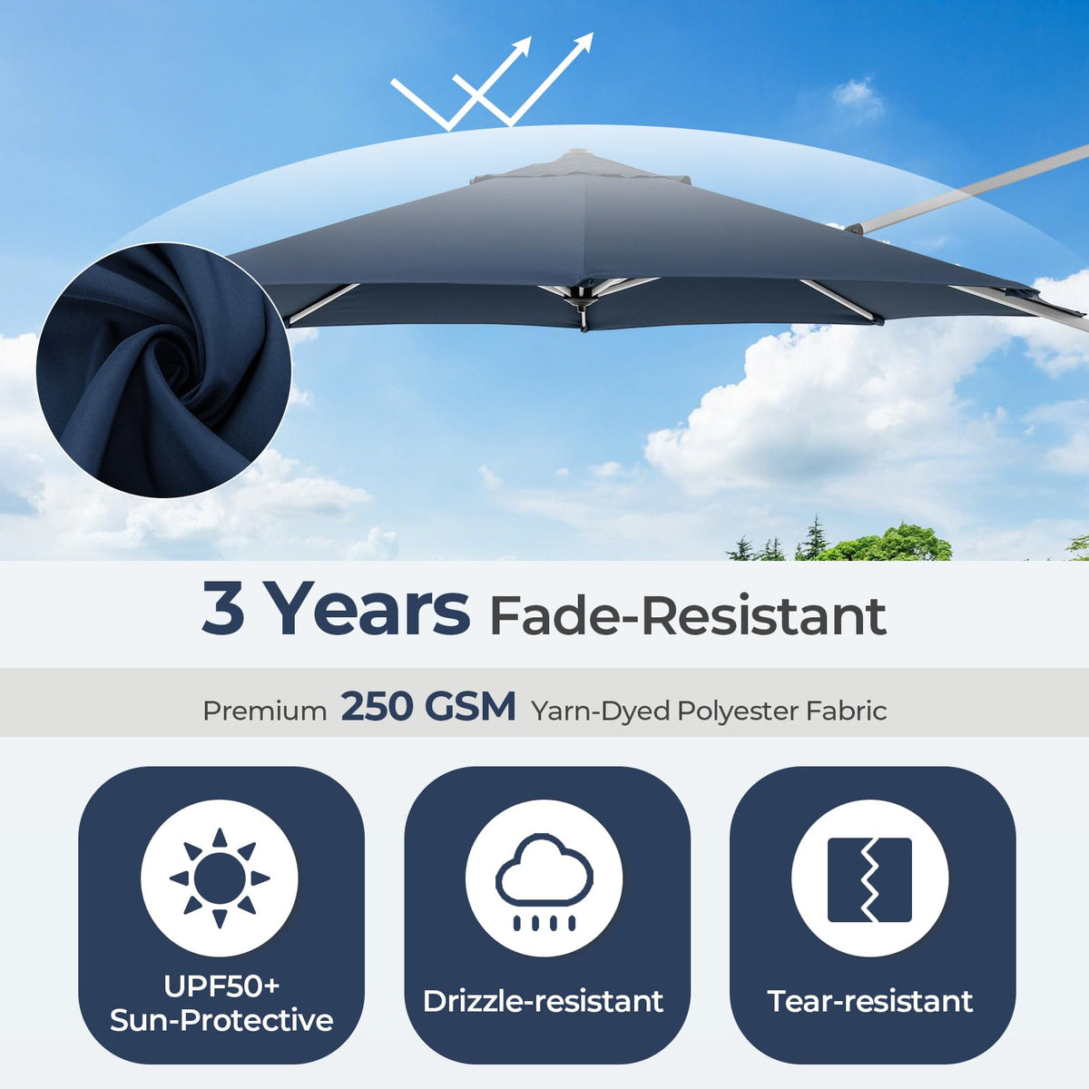 11 FT Cantilever Patio Umbrella with 360° Rotation Q19213
